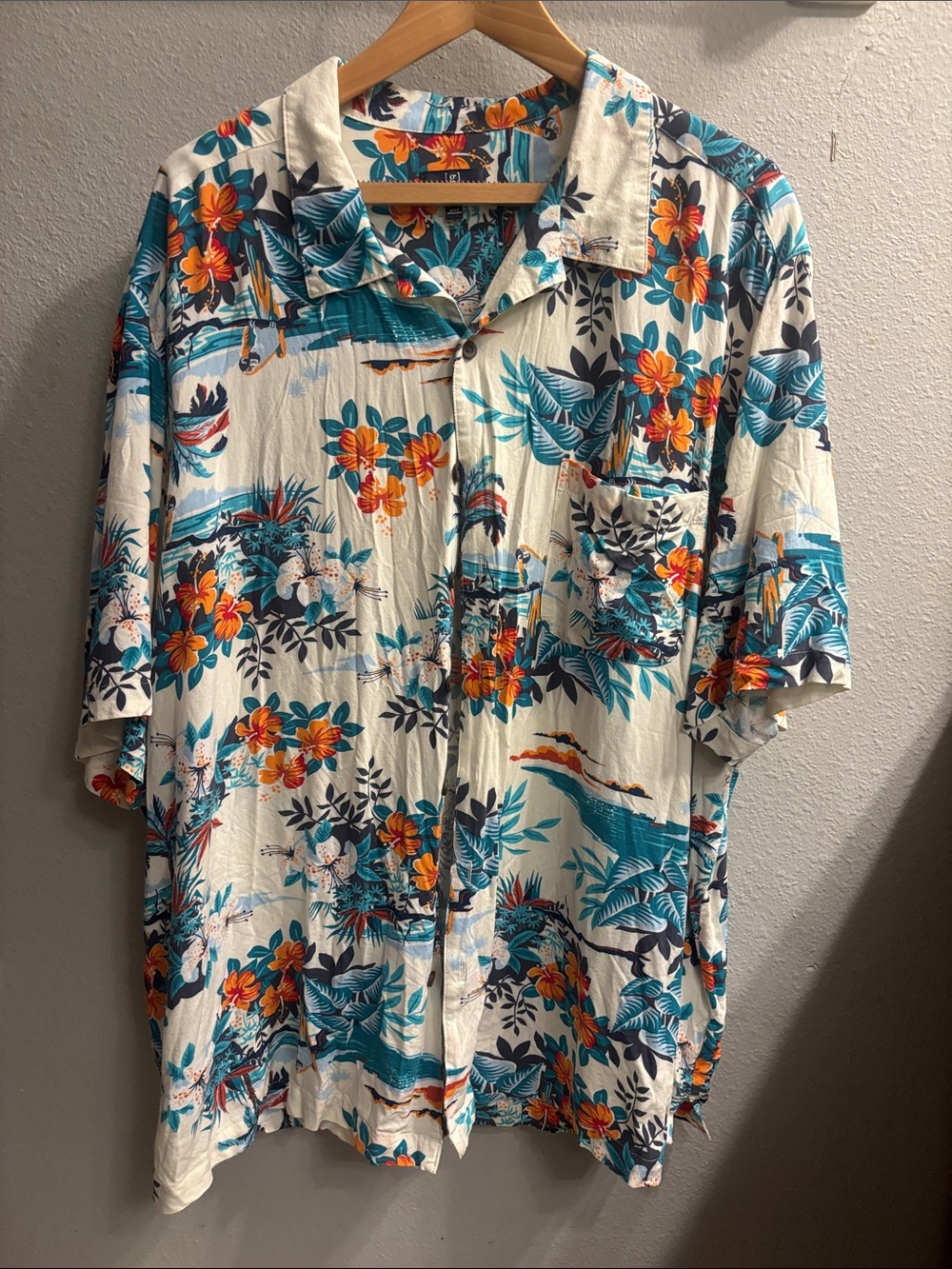 George White Tropical Floral Button-Down Shirt